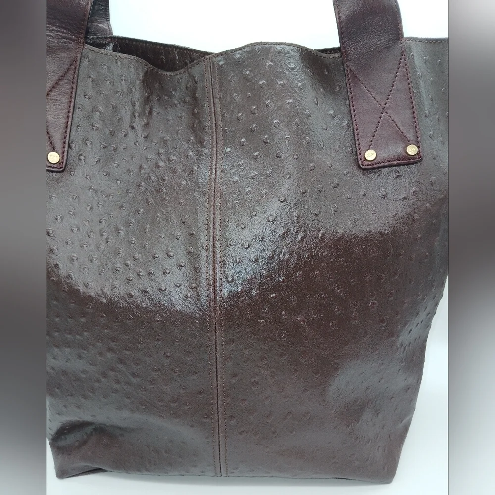 Diane von Furstenberg Leather Ostrich Embossed Addison Tote​​